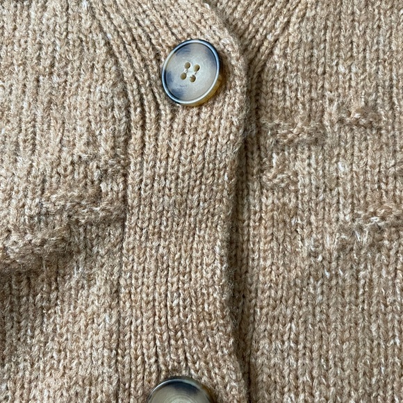Topshop Knitted Textured Basket Weave Cardigan in Carmel Size 4-6 - Picture 7 of 9